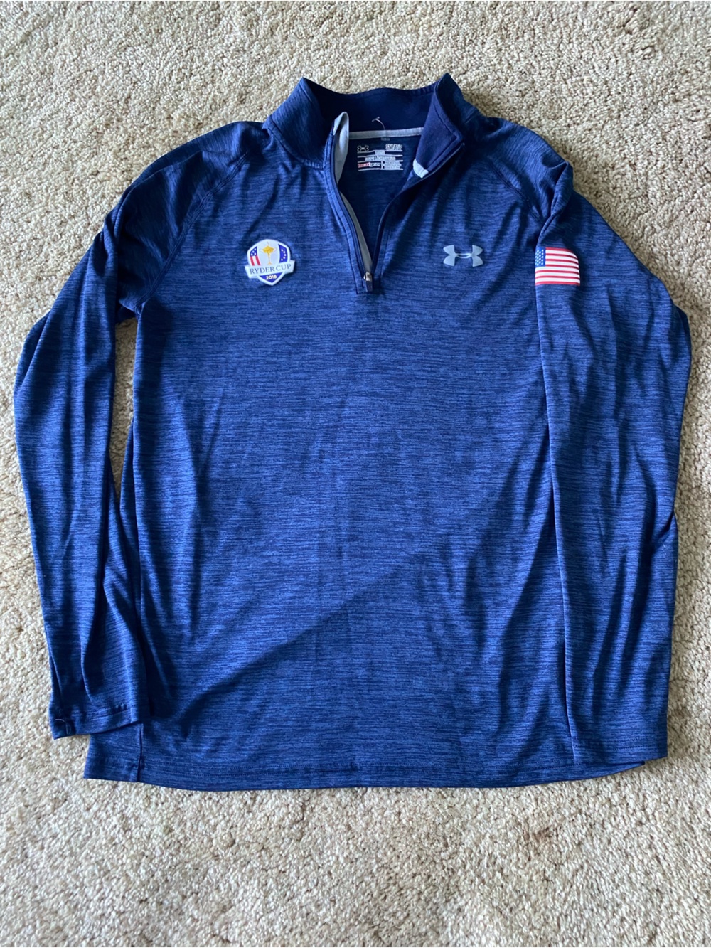 Under Armour Golf Ryder Cup 2016 Women Navy Blue Quarter-Zip Pullover Size SP